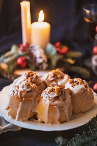 food breads on plate dessert