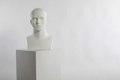 sculpture man white head bust art