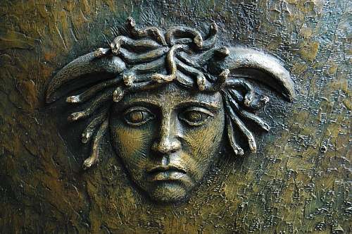 bronze Medusa head art art