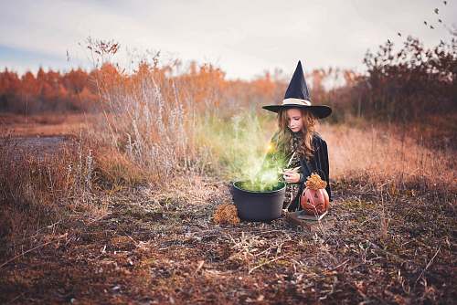 person girl in witch costume people