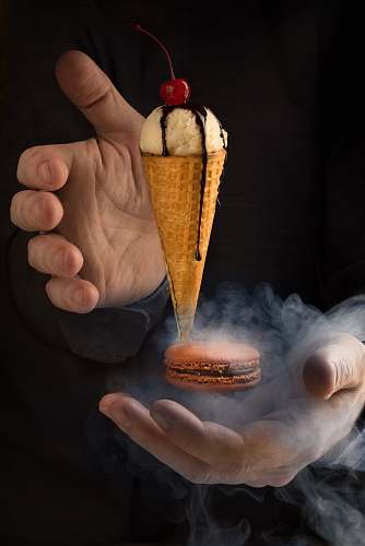 people ice cream cone with chocolate cream person