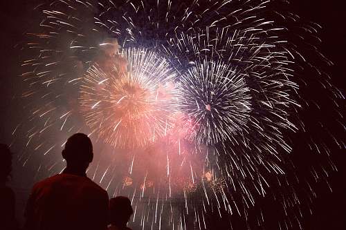 nature people watching fireworks outdoors
