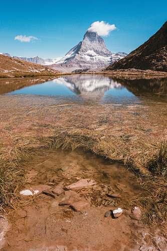 outdoors body of water near rocky mountain during daytime mountain