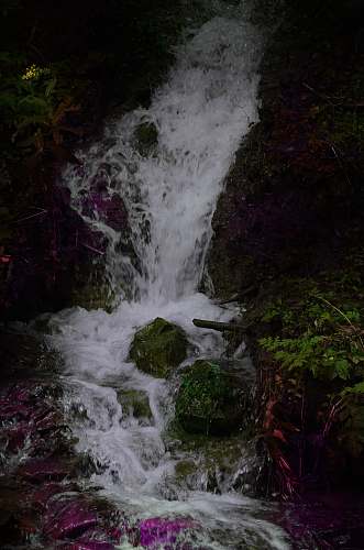 outdoors waterfall in timelapse photo water
