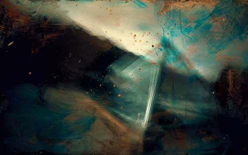 art blue, black, and brown abstract painting modern art