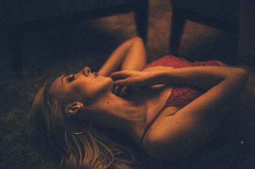 human woman lying on floor brown