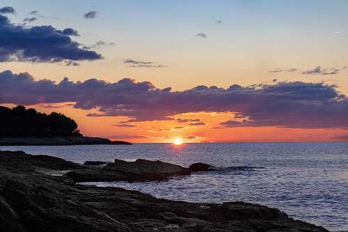 croatia sunset by the seashore during golden hour seascape