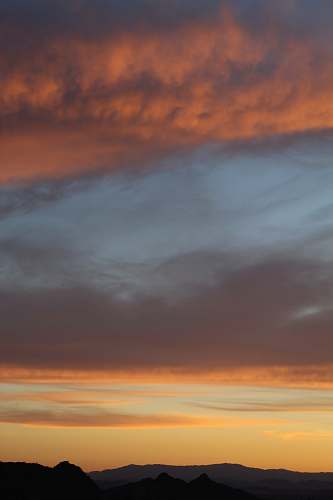 sunset cloudy sky over mountains dawn