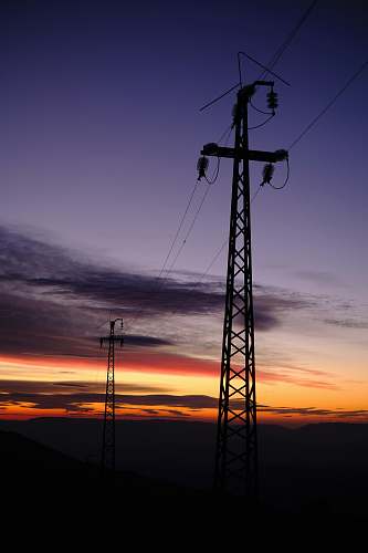 sky silhouette of utility pole sunrise