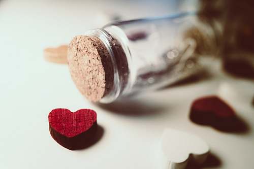 poland clear glass bottle and read heart decor love