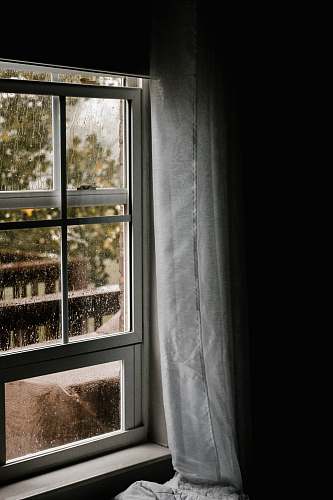 rain water dew on clear glass sliding window during daytime mold