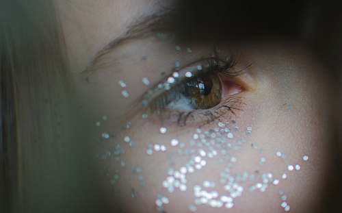 grey closeup photo of woman's left eye face