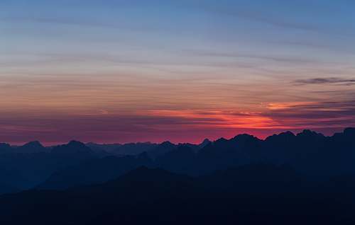  silhouette of mountain on sunset 
