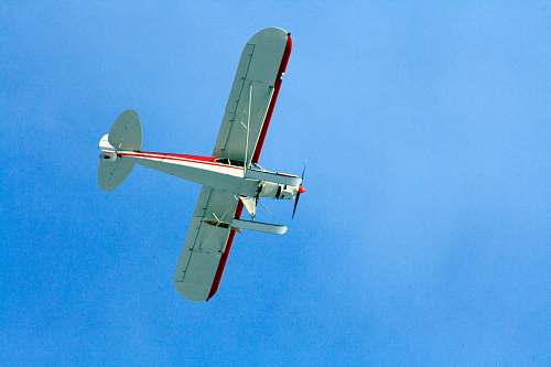 aircraft plane flying through the sky biplane