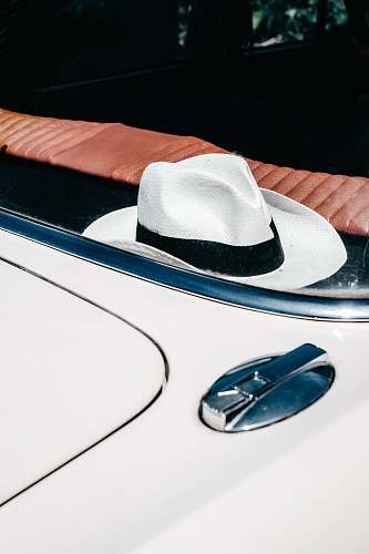 clothing white and black hat computer