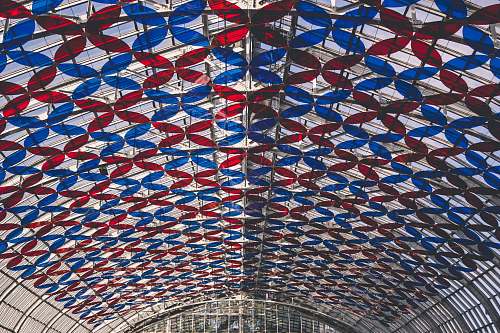 glass red and blue glass ceiling ceiling