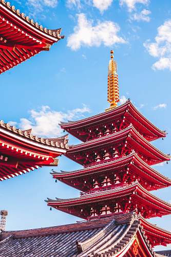 building red pagoda temple temple