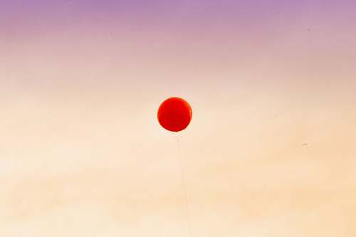 red red balloon floating away the sky balloon