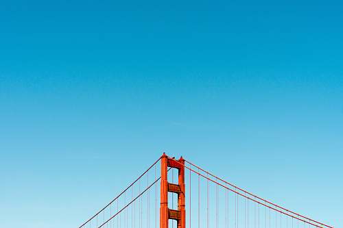 blue Golden Gate Bridge, California bridge cable