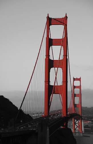 building Golden Gate Bridge, San Francisco river