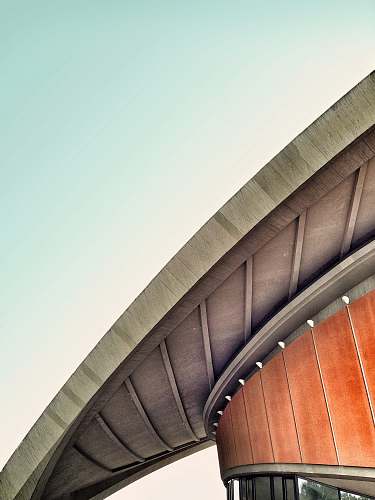 architecture A concrete overhang in the roof of a round building berlin