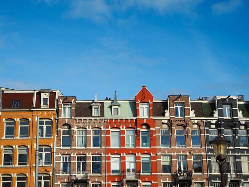 housing multicolored concrete building facade