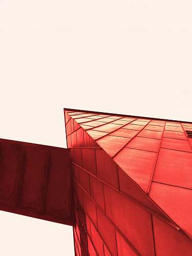 red red painted wall collage structure