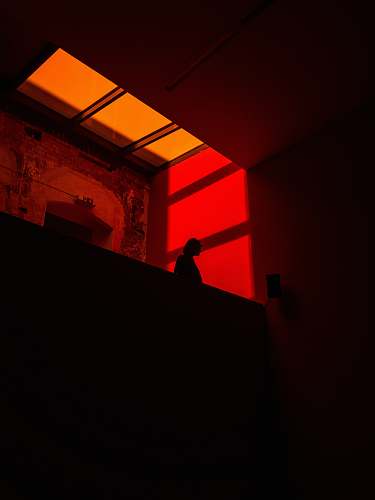 berlin silhouette of woman standing inside building germany