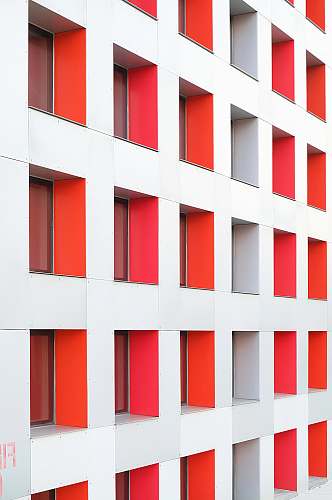 banister white and red concrete building handrail