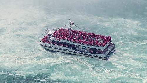 ship white boat with passengers boat
