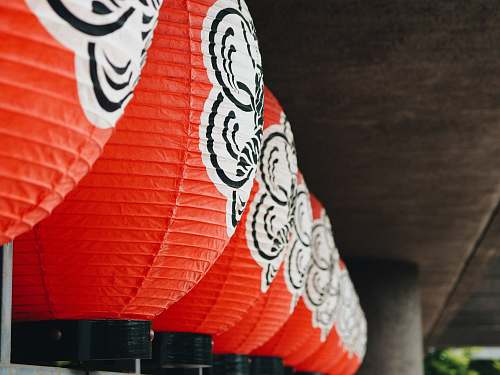 umbrella red paper lantern tokyo
