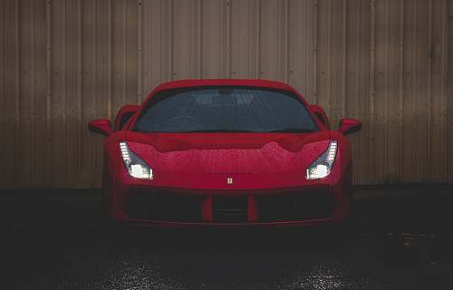 vehicle red Ferrari car sports car