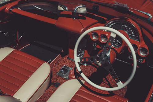 automobile vintage car dashboard steering wheel