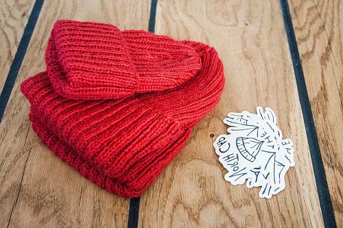 apparel red knit hat knitting