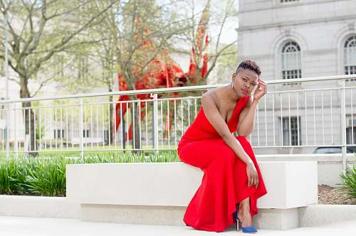 apparel women wearing red dress fashion
