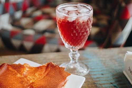 beverage baked pastry near wine glass bread