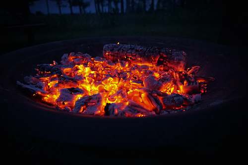 flame firepit charcoals bbq