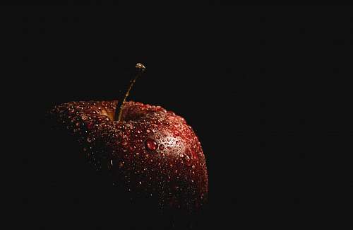 flora droplet of water on honeycrisp apple cherry