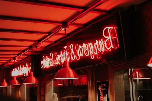 restaurant orange neon signage light