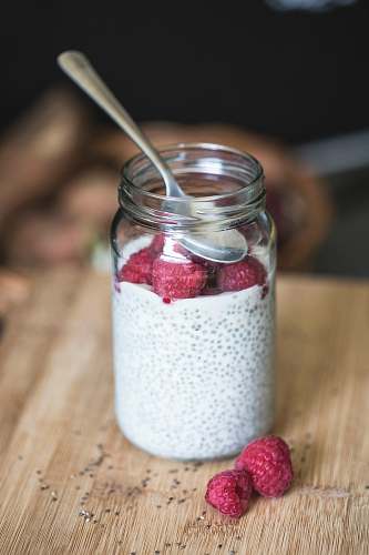 healthy red cherries on clear glass bowl chia
