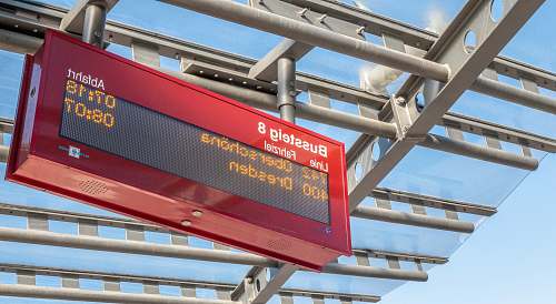germany red Bussteig signage terminal