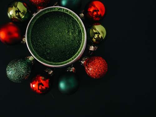 jar assorted-color Christmas ornaments pottery