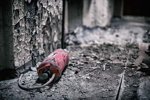 spremberg broken red fire extinguisher germany