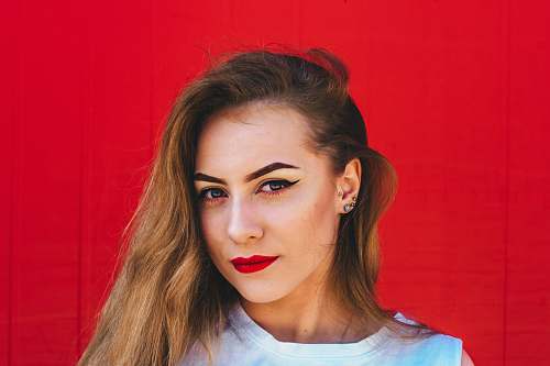 person woman in white top face