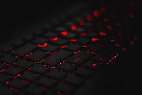 electronics black and red LED laptop keyboard hardware