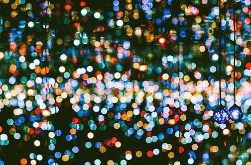 paper blue hanging lights confetti