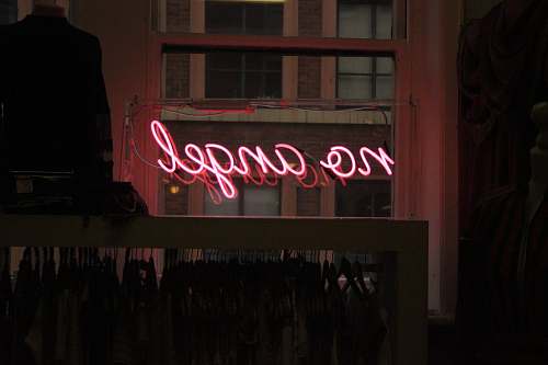 neon no angel neon signage sign