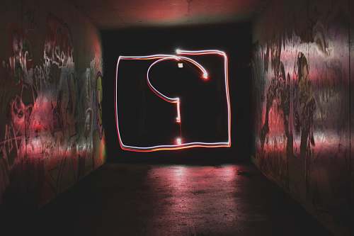 sign question mark neon signage graffiti
