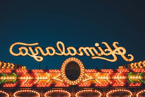 sign orange Himalaya LED signage night