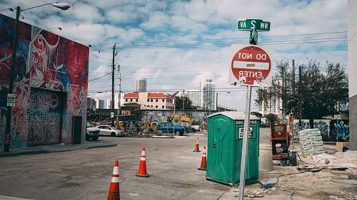 wynwood orange and white traffic cone graffiti